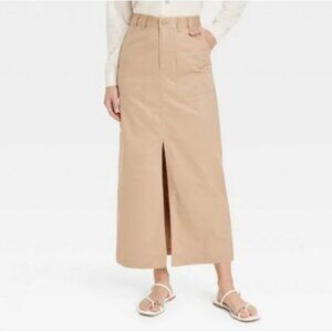 Women's Utility Maxi Skirt - A New Day Tan Size Small New Without Tags